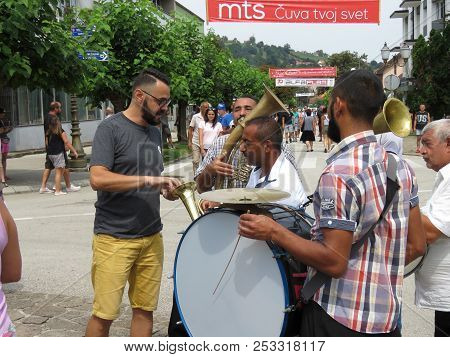 Guca, Serbia, August 11, 2018. 57th Trumpet Festival In Guca. Worldwide Known Music Festival In Serb