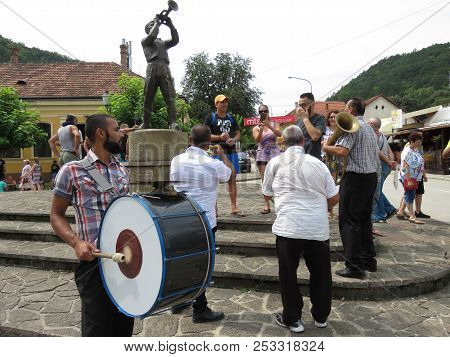 Guca, Serbia, August 11, 2018. 57th Trumpet Festival In Guca. Worldwide Known Music Festival In Serb