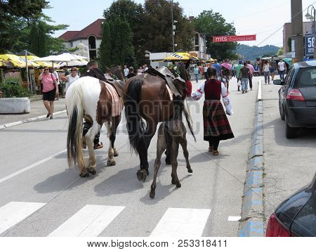 Guca, Serbia, August 11, 2018. 57th Trumpet Festival In Guca. Worldwide Known Music Festival In Serb
