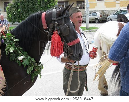 Guca, Serbia, August 11, 2018. 57th Trumpet Festival In Guca. Worldwide Known Music Festival In Serb