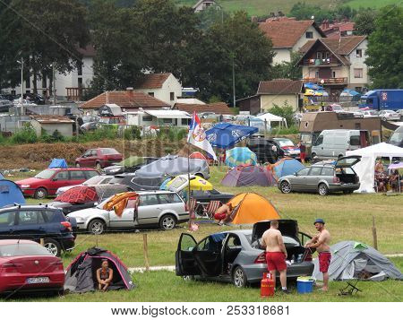 Guca, Serbia, August 11, 2018. 57th Trumpet Festival In Guca. Worldwide Known Music Festival In Serb