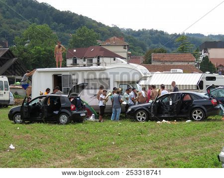 Guca, Serbia, August 11, 2018. 57th Trumpet Festival In Guca. Worldwide Known Music Festival In Serb