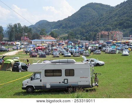 Guca, Serbia, August 11, 2018. 57th Trumpet Festival In Guca. Worldwide Known Music Festival In Serb