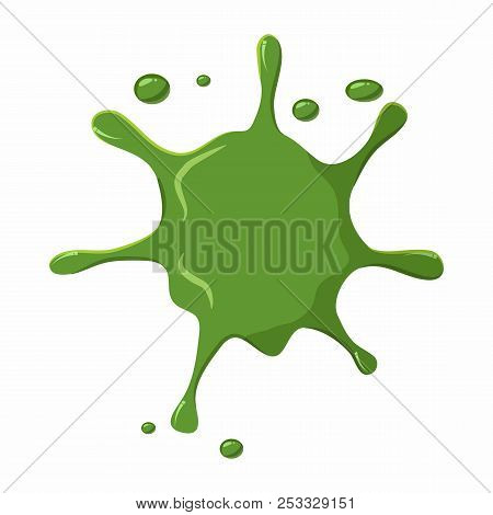 Slime Blot Isolated On White Background. Green Slime Blot Illustration