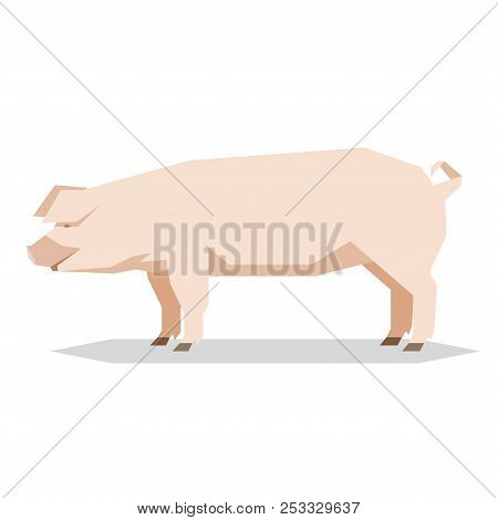 Vector Image Of The Flat Geometric Yorkshire Pig
