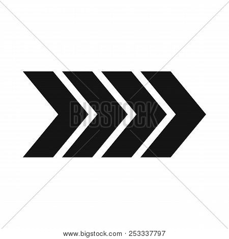 Striped Arrow Icon In Simple Style Isolated On White Background. Click And Choice Symbol