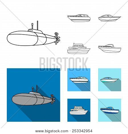 A Military Submarine, A Speedboat, A Pleasure Boat And A Spirit Boat.ships And Water Transport Set C