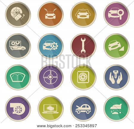 Car Shop Vector Icons For User Interface Design