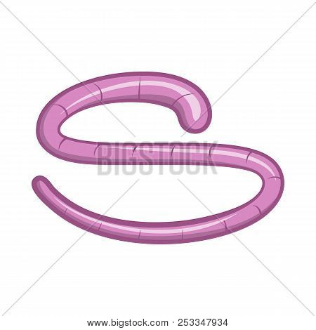 Roundworm Icon In Cartoon Style On A White Background