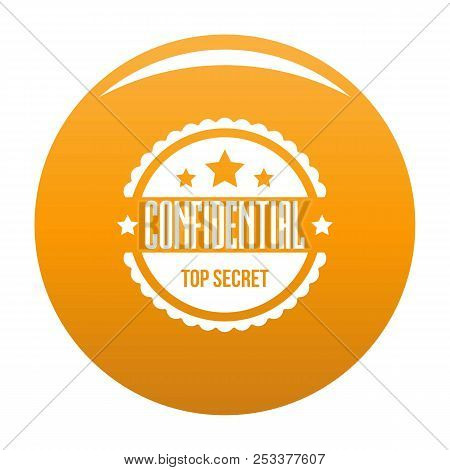 Confidental Logo. Simple Illustration Of Confidental Logo For Any Design Orange