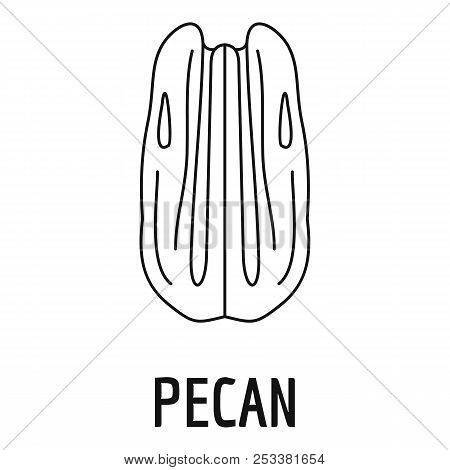 Pecan Icon. Outline Illustration Of Pecan Icon For Web Design Isolated On White Background
