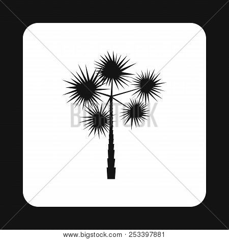 European Fan Palm - Chamaerops Humilis Icon In Simple Style Isolated On White Background Illustratio