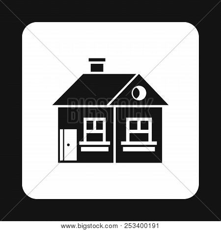 Large Single Storey House Icon In Simple Style Isolated On White Background. Structure Symbol Illust