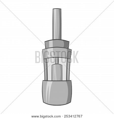 Clearomizer For Cigarette Icon In Black Monochrome Style Isolated On White Background. Smoking Symbo