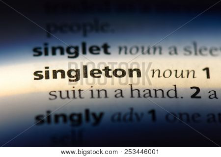 Singleton Word In A Dictionary. Singleton Concept.