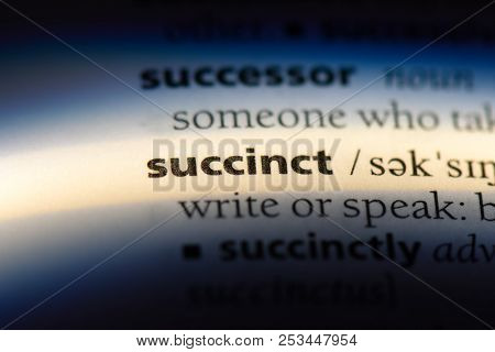 Succinct Word In A Dictionary. Succinct Concept.