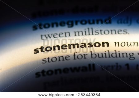 Stonemason Word In A Dictionary. Stonemason Concept.