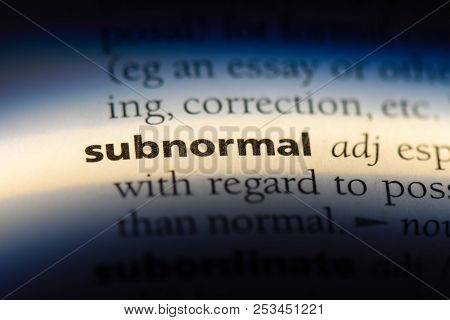 Subnormal Word In A Dictionary. Subnormal Concept.