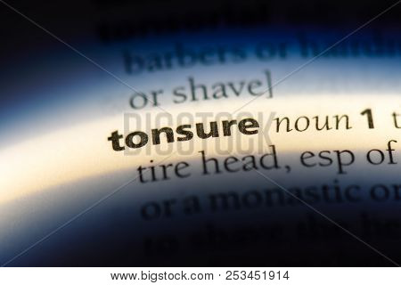 Tonsure Word In A Dictionary. Tonsure Concept.