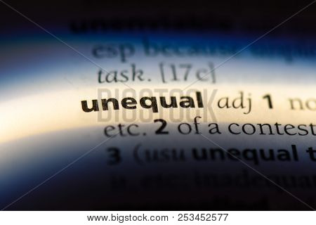 Unequal Word In A Dictionary. Unequal Concept.