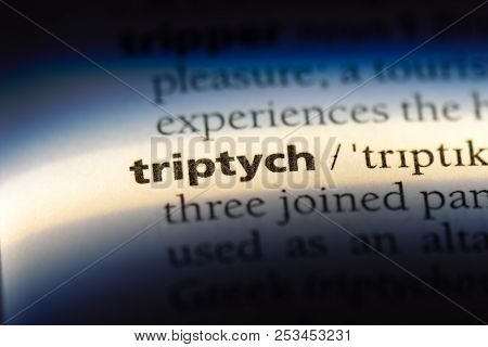 Triptych Word In A Dictionary. Triptych Concept.