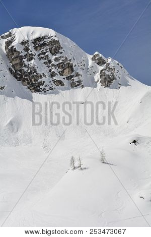 The Slopes Of Sella Nevea At The End Of The Ski Season In Early April, Friuli Venezia Giulia, North 