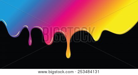 Cmyk Primary Liquid Colors Print Vector Illustration Eps10