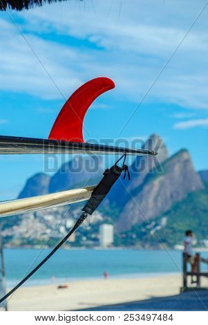 Surfboard on Ipanema beach, Rio de Janeiro