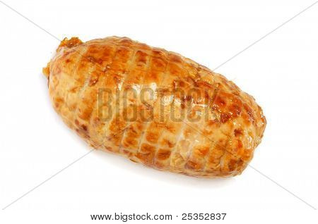 closeup ของ roastbeef บนพื้นหลังสีขาว