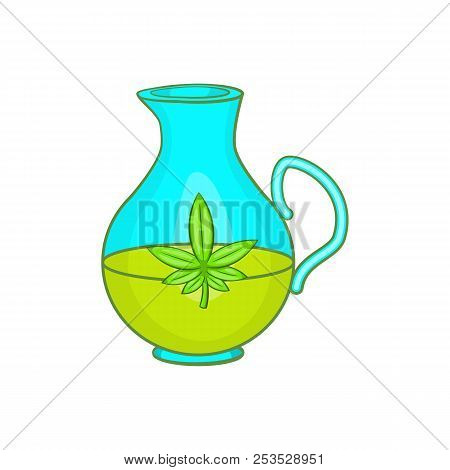 Organic Hemp Oil Icon In Cartoon Style Isolated On White Background Illustration