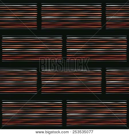 Abstract Geo Stripes Seamless Black And Orange