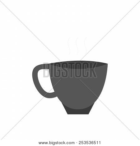 Cup Coffee, Vector Illustration Isolated On White Background.
