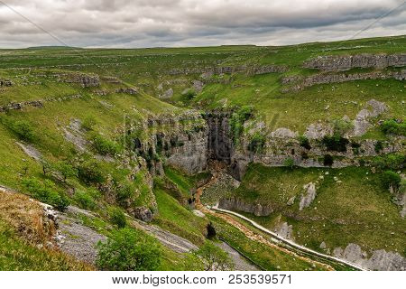 Gordale Scar, A Limestone Gorge Near Malham.