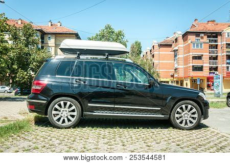 Novi Sad, Serbia. August - 10. 2018. Black Mercedes Benz Clk 4x4 Suv Car Parked On The Street In The