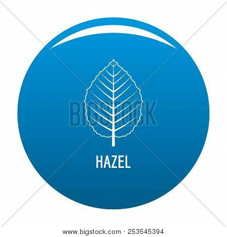 Hazel Leaf Icon  Blue Circle Isolated On White Background