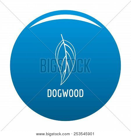 Dogwood Leaf Icon  Blue Circle Isolated On White Background