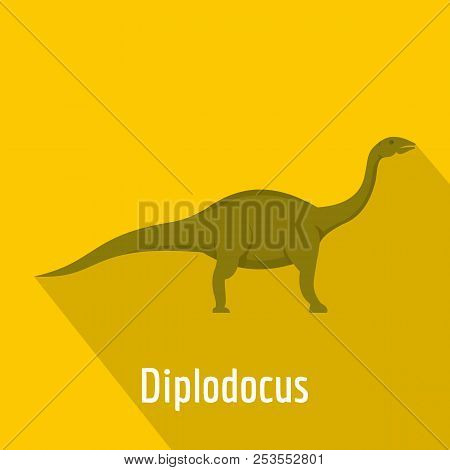 Diplodocus Icon. Flat Illustration Of Diplodocus  Icon For Web.
