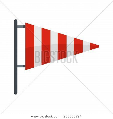 Meteorology Windsock Icon. Flat Illustration Of Meteorology Windsock  Icon Isolated On White Backgro