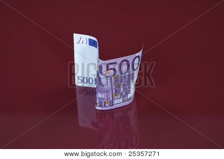 500 euro bill afspejler i glas