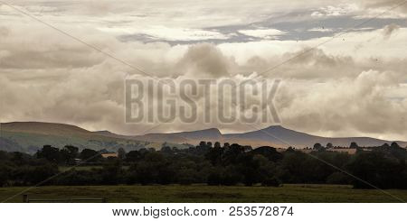 Pen-y-fan And Cribyn Seen From Llangorse Lake , Wales