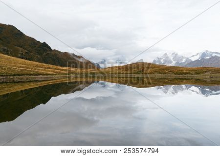 Mountain Lake Koruldi. Main Caucasian ridge. Zemo Svaneti, Georgia. Near the town of Mestia