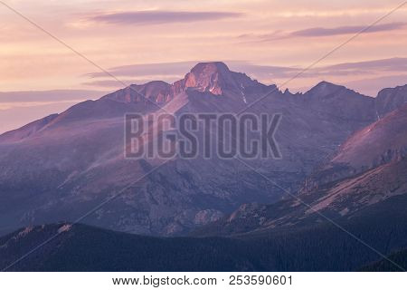 Sunrise On Longs Peak , Rocky Mountain Natinal Park, Colorado