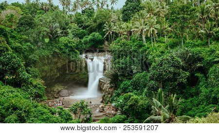 Epic Tegenungan Waterfall. Ubud In Bali, Indonesia