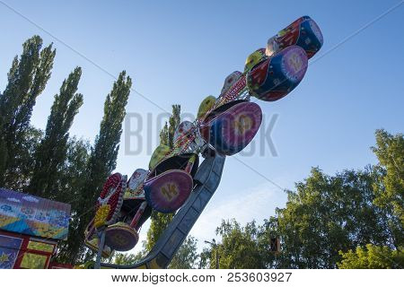 Attractions In Gagarin Park, July 1, 2018, Russia, The City Of Sterlitamak