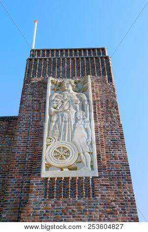 Amersfoort - Netherlands - february 22, 2018: Detail monument made bij the Belgians for saying thank you after world war I on february 22. 2018