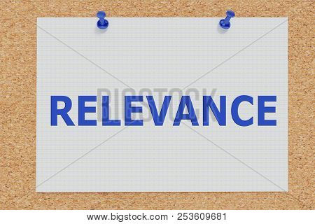 3d Illustration Of Relevance On Cork Board