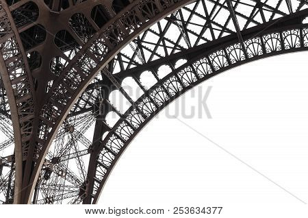 Elements Of The Eiffel Tower On A White Background.