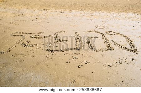 Rayong	hailand - May 26 2018: Rayong In Thai Language On The Beach In Rayong City Thailand, Summer I