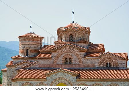 Detail Of A Famous Monastery Of Plaosnik In Ohrid After The Restoration