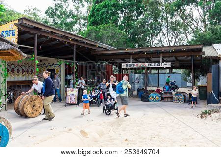 Melbourne, Australia - February 28, 2018: Hippo Beach Is The Hippopotamus Facility As Werribee Open 